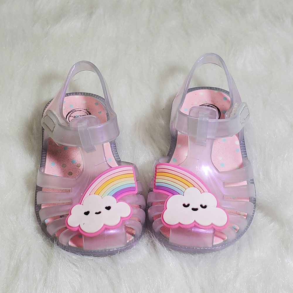 Rainbow jelly sandals